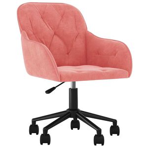 vidaXL Kantoorstoel draaibaar fluweel roze