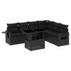 vidaXL 7-delige Loungeset met kussens poly rattan zwart