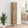 vidaXL Highboard Artisan Eiken 34,5 x 34 x 180 cm Bewerkt hout