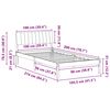 vidaXL Bedframe Bruin en donkergrijs 100 x 200 cm Massief grenenhout