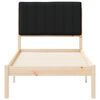 vidaXL Bedframe met Gevoerd Hoofdgedeelte Zwart 80 x 200 cm