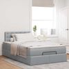 vidaXL Ottoman bed met matras en LED's 120x200 cm stof lichtgrijs