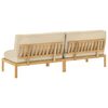 vidaXL Bankstel met kussen Beige 240 x 92 x 69 cm Massief Acaciahout