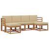 vidaXL Buiten bankenset 6 pcs Natuurlijk en Beige Bewerkt hout