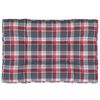 vidaXL Palletkussen 120x80x12 cm stof ruitpatroon rood
