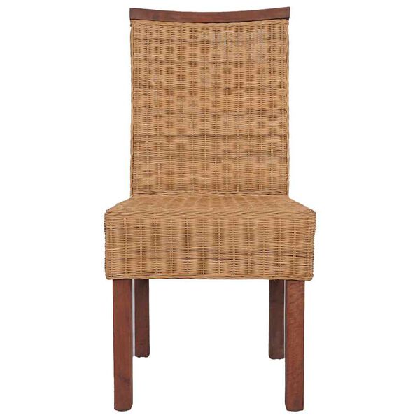vidaXL Eetkamerstoelen 6 st natuurlijk rattan bruin