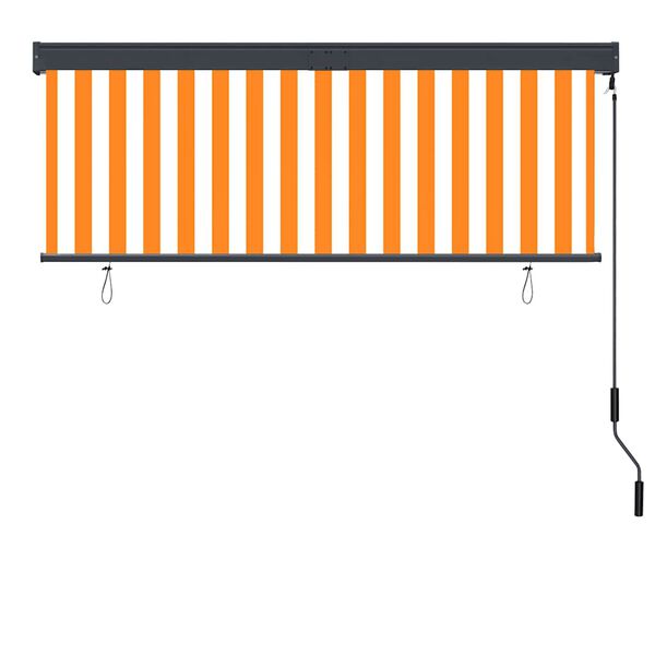 vidaXL Rolgordijn voor buiten 160x250 cm wit en oranje
