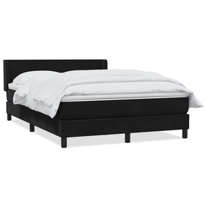 vidaXL Boxspring met matras fluweel zwart 160x210 cm