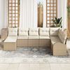 vidaXL Bankstel met kussen met opslag 8 pcs Beige en Wit poly rattan