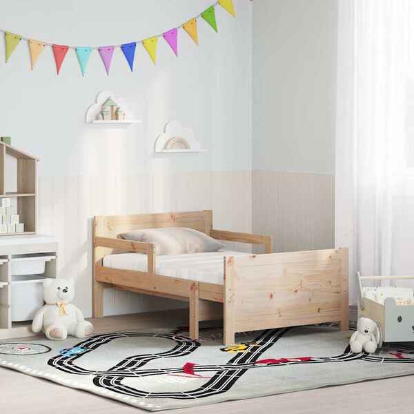 vidaXL Bedframe met matras Bruin 80 x 200 cm Massief grenenhout