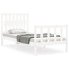 vidaXL Bedframe met hoofdbord massief hout wit