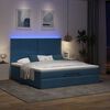 vidaXL Ottoman bed met matras en LED's 160x200cm stof blauw