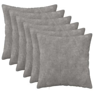 vidaXL Kussen 6 st HEERLEN Lichtgrijs 30 x 30 cm Microfiber Fleece