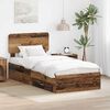 vidaXL Bedframe met hoofdeinde Oudhout 90 x 190 cm Bewerkt hout