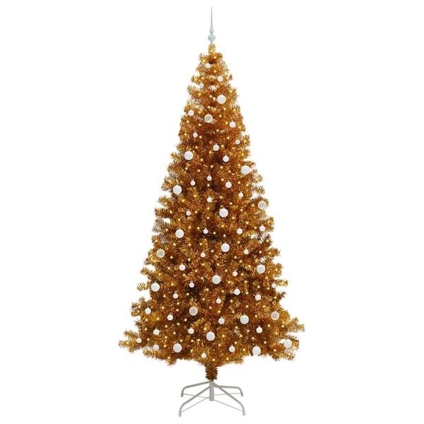 vidaXL Kerstboom met 300 LED met standaard Goud 240 cm PET