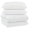 vidaXL Dekbed met Kussens 3 st Wit Microfiber en Dons Feather