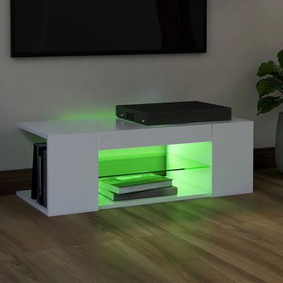 vidaXL Tv-meubel met LED-verlichting 90x39x30 cm wit