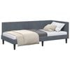 vidaXL Hoekbedframe Donkergrijs 100 x 200 cm Fluweel