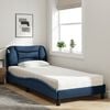 vidaXL Bed met matras "Hvar" stof blauw 90x190 cm