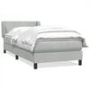 vidaXL Boxspring met matras fluweel lichtgrijs 80x210 cm