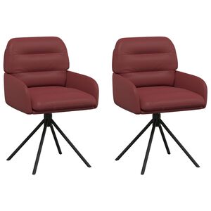 vidaXL Draai Eetstoelen 2 st Kunstleer Wijnrood 59x59,5x90cm