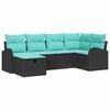 vidaXL Tuin Sofa Set met kussen met opslag 6 pcs Zwart poly rattan