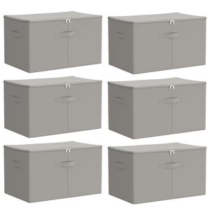 vidaXL Opbergbox 6 st Nonwoven stof 55 x 35 x 32 cm 61,6 L Antraciet