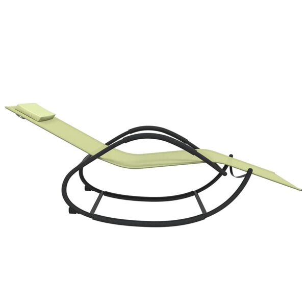 vidaXL Ligbed schommelend staal en textileen cr&egrave;mekleurig