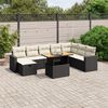 vidaXL 9-delige Loungeset met kussens poly rattan zwart