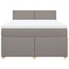 vidaXL Boxspring met matras stof taupe 160x200 cm