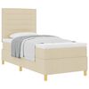 vidaXL Boxspringbed met matras met hoofdeinde Cr&egrave;me 100 x 200 cm Stof