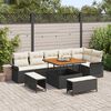 vidaXL Tuin Sofa Set met kussen 9 pcs Zwart en Cr&egrave;me 100 x 100 x 71 cm