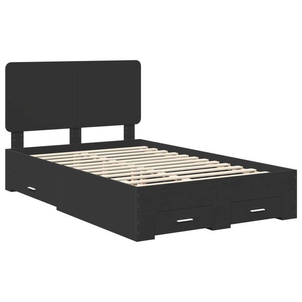 vidaXL Bedframe met hoofdeinde Zwart 120 x 190 cm Bewerkt hout