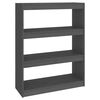 vidaXL Boekenkast/kamerscherm 80x30x103,5 cm massief grenenhout grijs