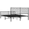 vidaXL Bedframe met hoofd- en voeteneinde metaal zwart 135x190 cm
