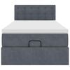 vidaXL Ottoman bed met matras en LED's 90x200cm fluweel donkergrijs
