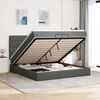 vidaXL Ottoman bed met matrassen 200x200cm stof donkergrijs