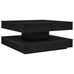 vidaXL Salontafel 360 graden draaibaar 70x70x34,5 cm zwart