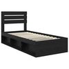 vidaXL Bedframe met hoofdeinde Zwart 90 x 200 cm Massief grenenhout