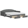 vidaXL Slaapbank onderschuifbed en lades 100x200 cm stof donkergrijs