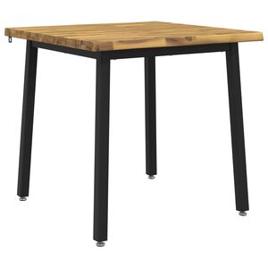 vidaXL 60 x 55 x 75 cm Massief Acaciahout Wit en zwart Rechthoekig