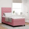 vidaXL LED Box Spring Bed met matras Roze 90 x 190 cm Stof