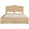 vidaXL Bedframe met hoofdeinde Sonoma Eiken 140 x 200 cm Bewerkt hout