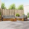 vidaXL Buiten bankenset met kussen 6 pcs Natuurlijk en Lichtgrijs