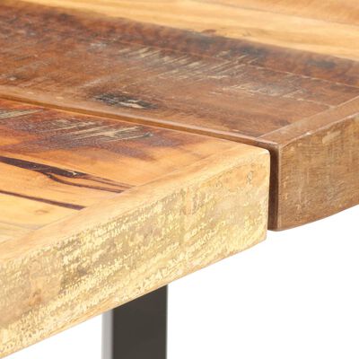 vidaXL 9-delige Barset massief gerecycled hout en echt leer