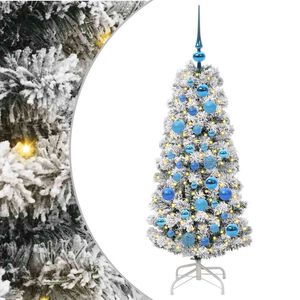 vidaXL Kunstmatige Inklapbare Kerstboom 150 LED's Groen en Wit 120 cm