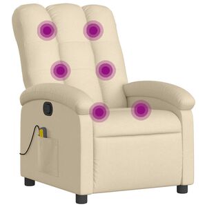 vidaXL Massagestoel met cr&egrave;mekleurige stof