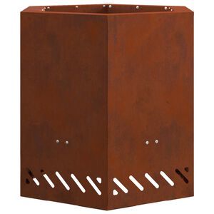 vidaXL Rookvrije vuurkom Roestkleurig 48 x 48 x 51 cm weervast staal