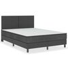 vidaXL Boxspring stof donkergrijs 140x200 cm