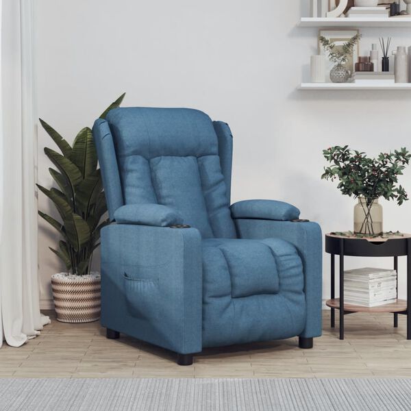 vidaXL Fauteuil verstelbaar stof blauw